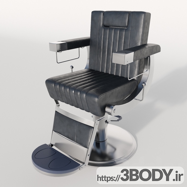 آبجکت سه بعدی صندلی آرایشگری مشکی عکس 2