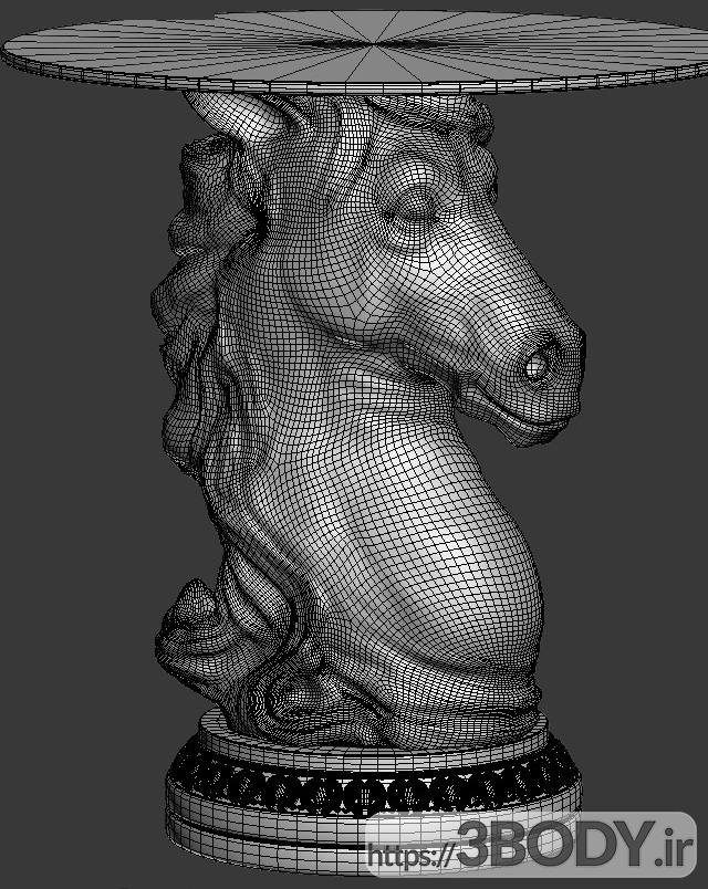 مدل سه بعدی مجسمه سر اسب عکس 4