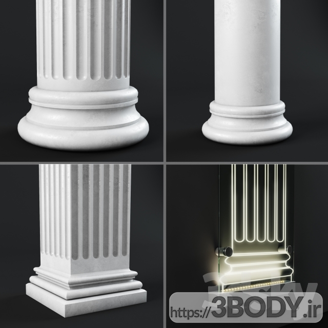مدل سه بعدی مجموعه ستون ها عکس 2