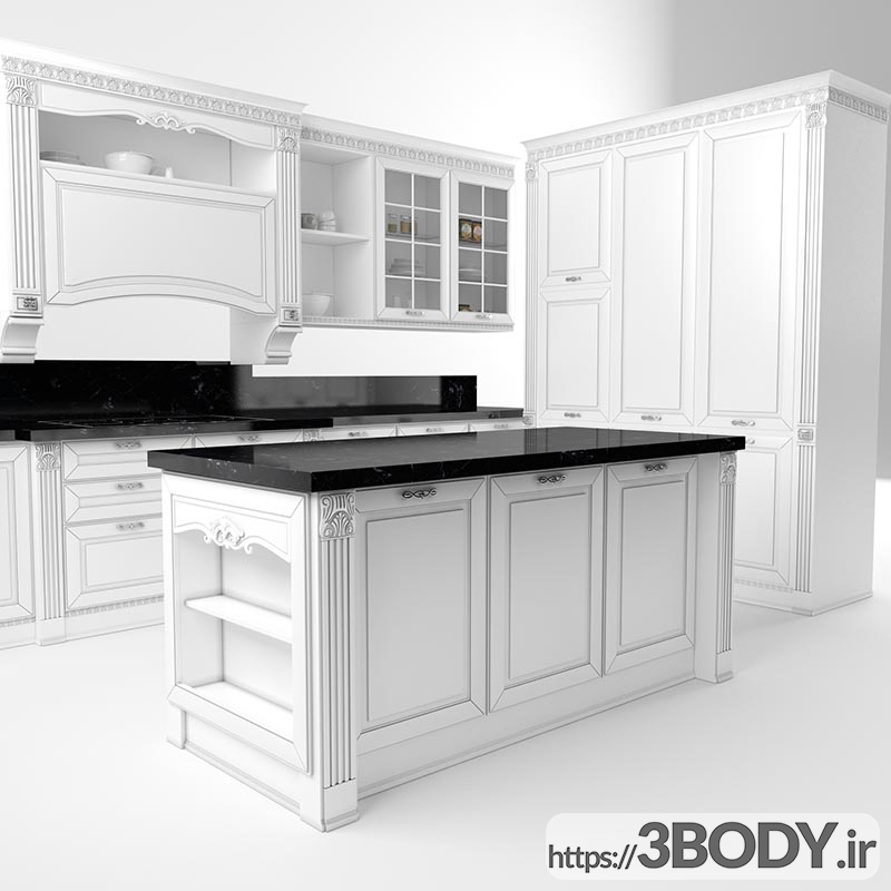 مدل سه بعدی دکور آشپزخانه عکس 1