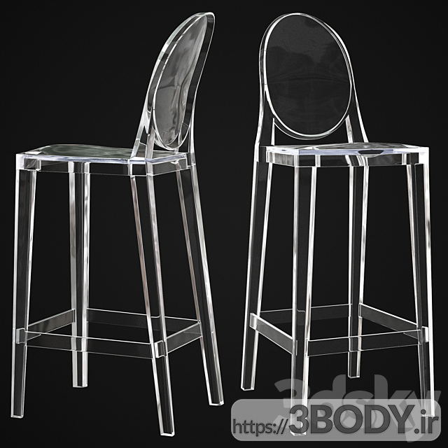 مدل سه بعدی صندلی کانتر عکس 3
