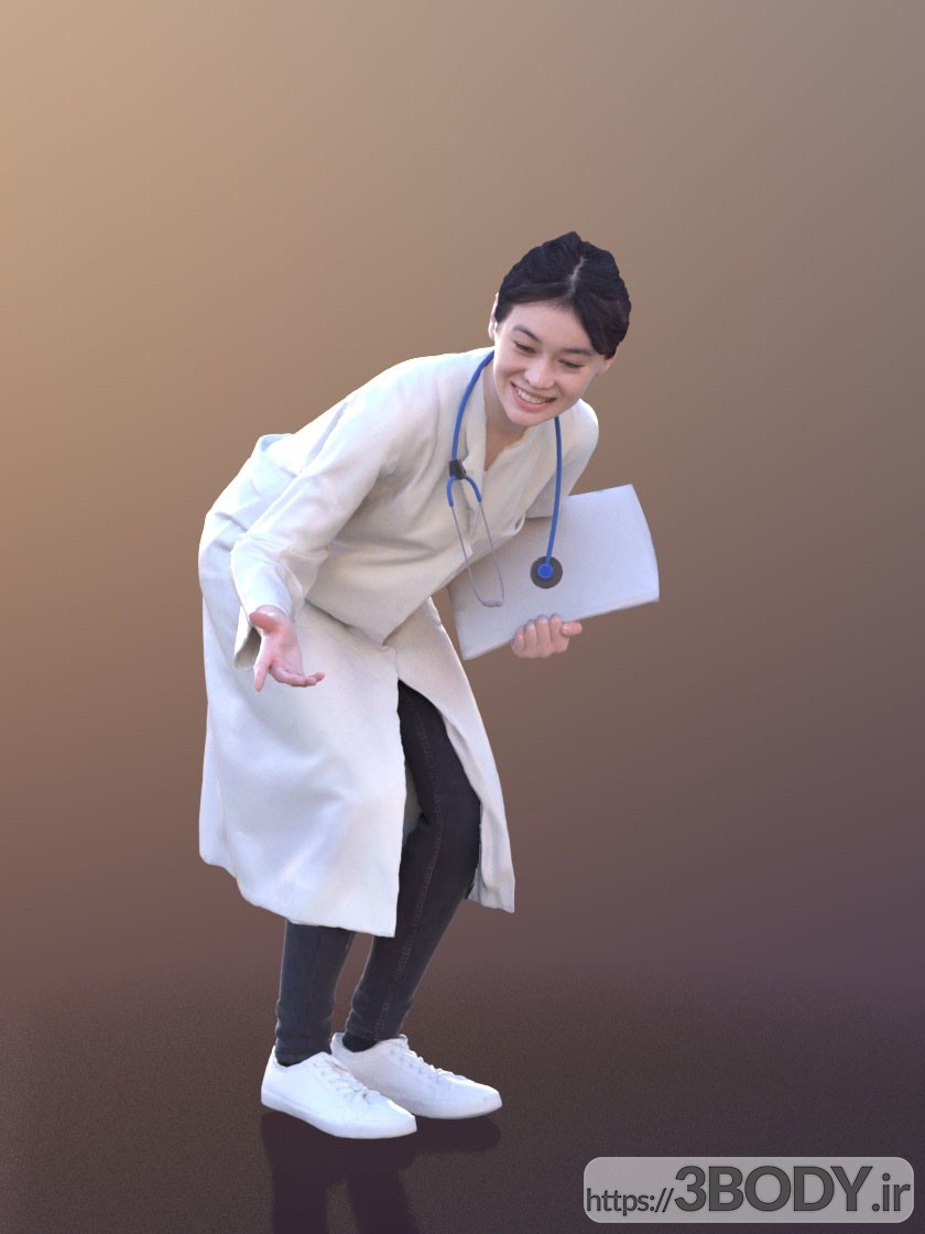 آبجکت سه بعدی پزشک زن عکس 1