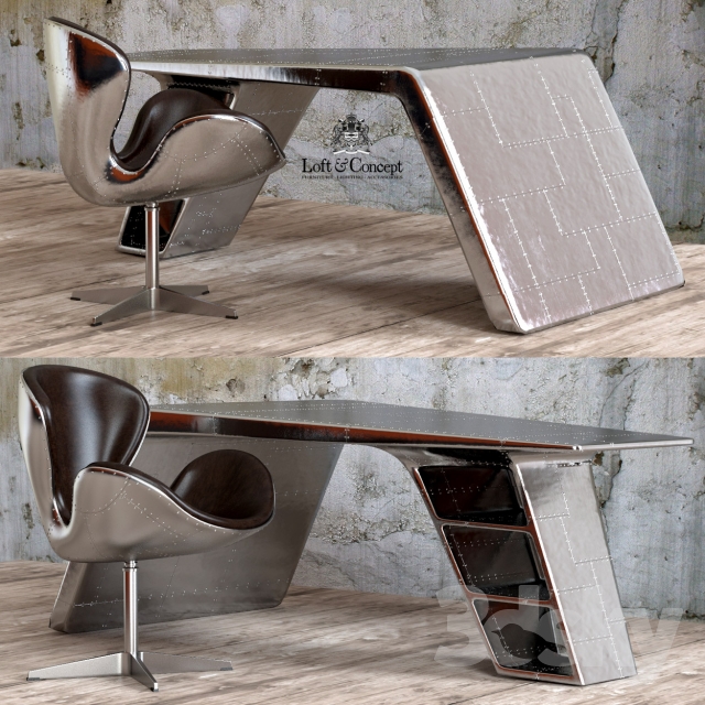 آبجکت سه بعدی میز و صندلی هوانورد عکس 1