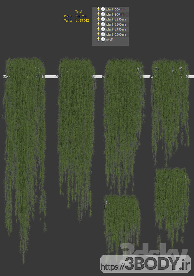 آبجکت سه بعدی گل و گیاه گیاهان برای قفسه عکس 3