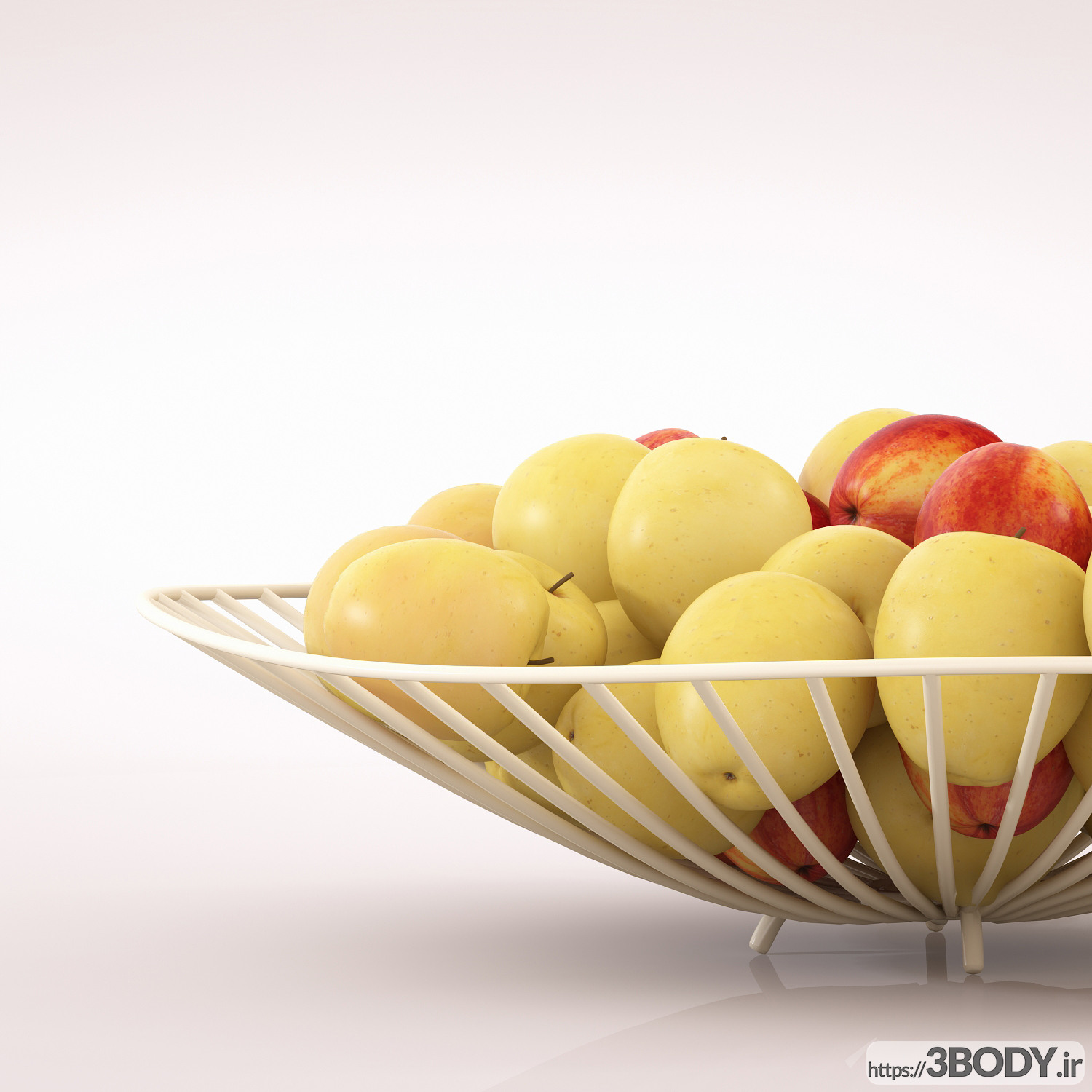 مدل سه بعدی جامیوه ای با سیب عکس 2