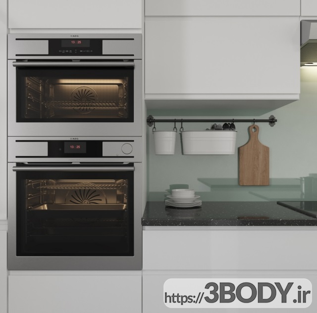 آبجکت سه بعدی کابینت آشپزخانه عکس 3