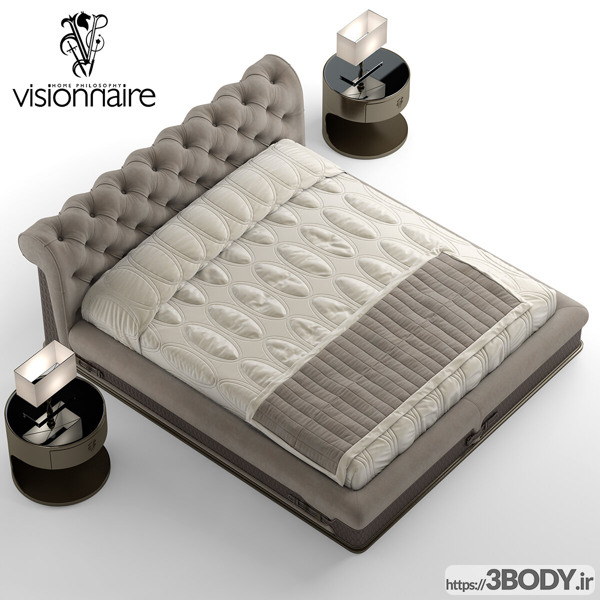 مدل سه بعدی تخت خواب عکس 2