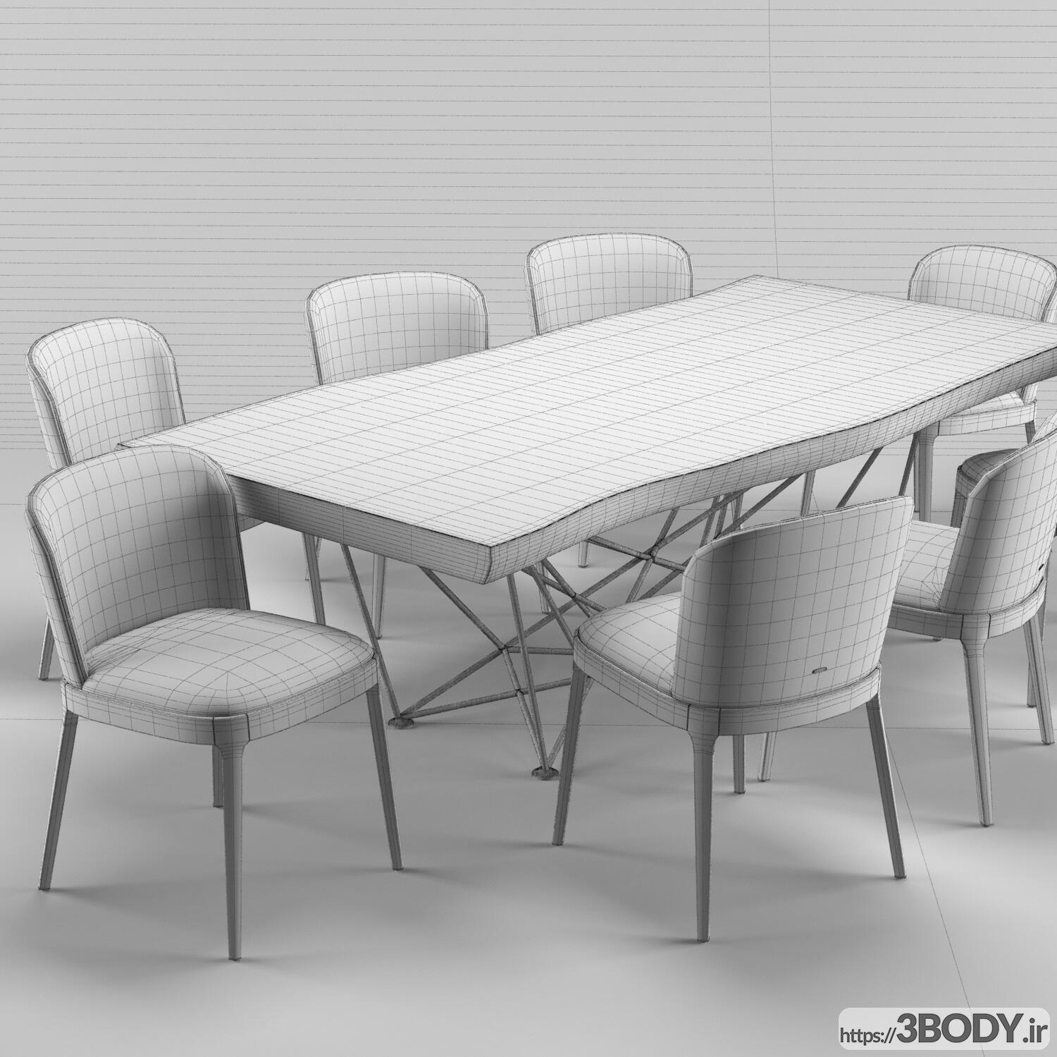 مدل سه بعدی میز و صندلی عکس 3