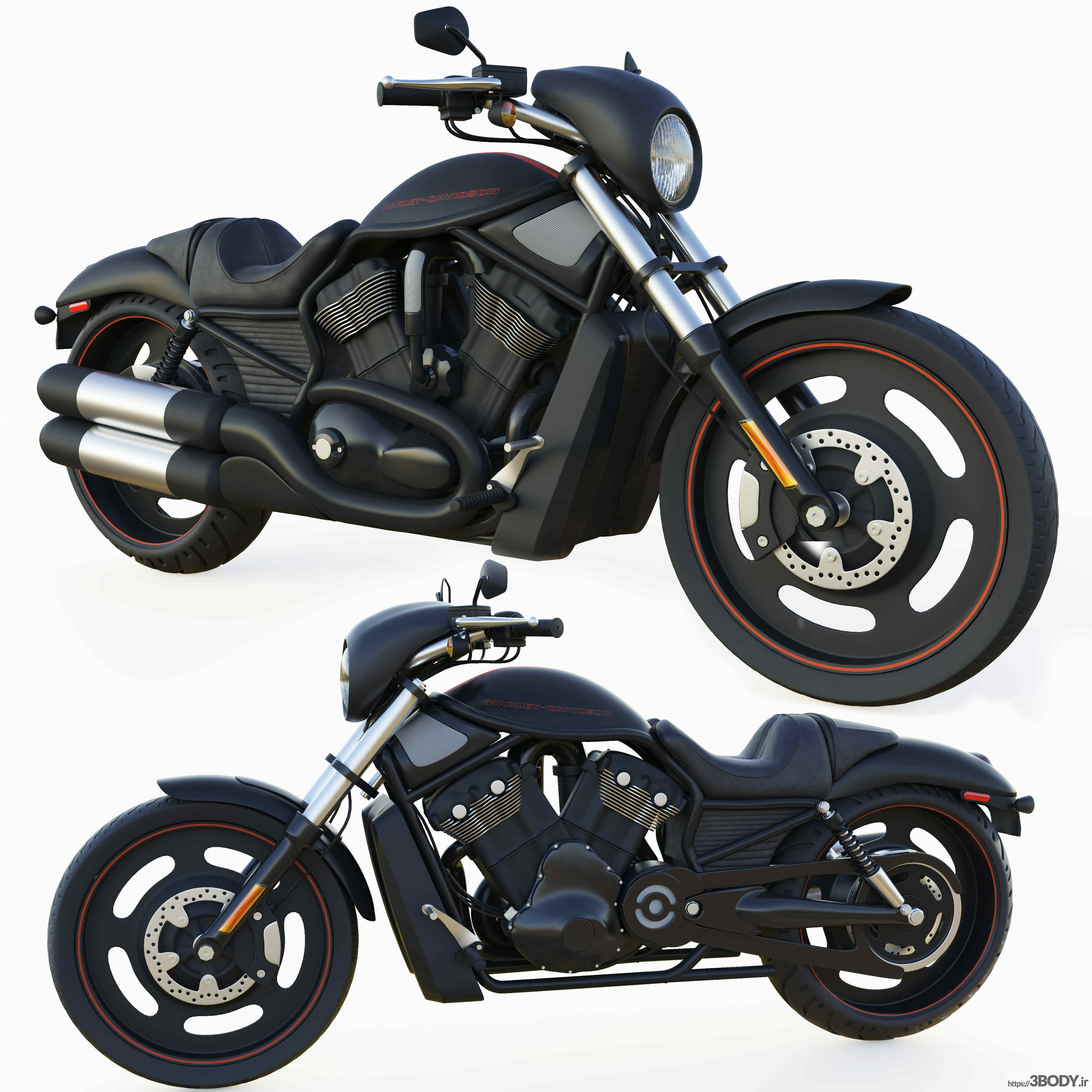 آبجکت سه بعدی موتور سیکلت عکس 1