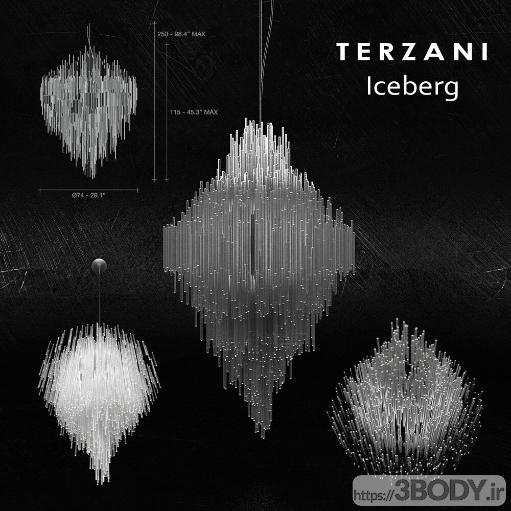 مدل سه بعدی لوستر کوه یخ Terzani عکس 1