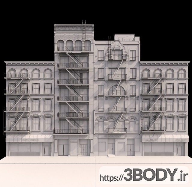 آبجکت سه بعدی نمای ساختمانهای بروکلین نیویورک عکس 2