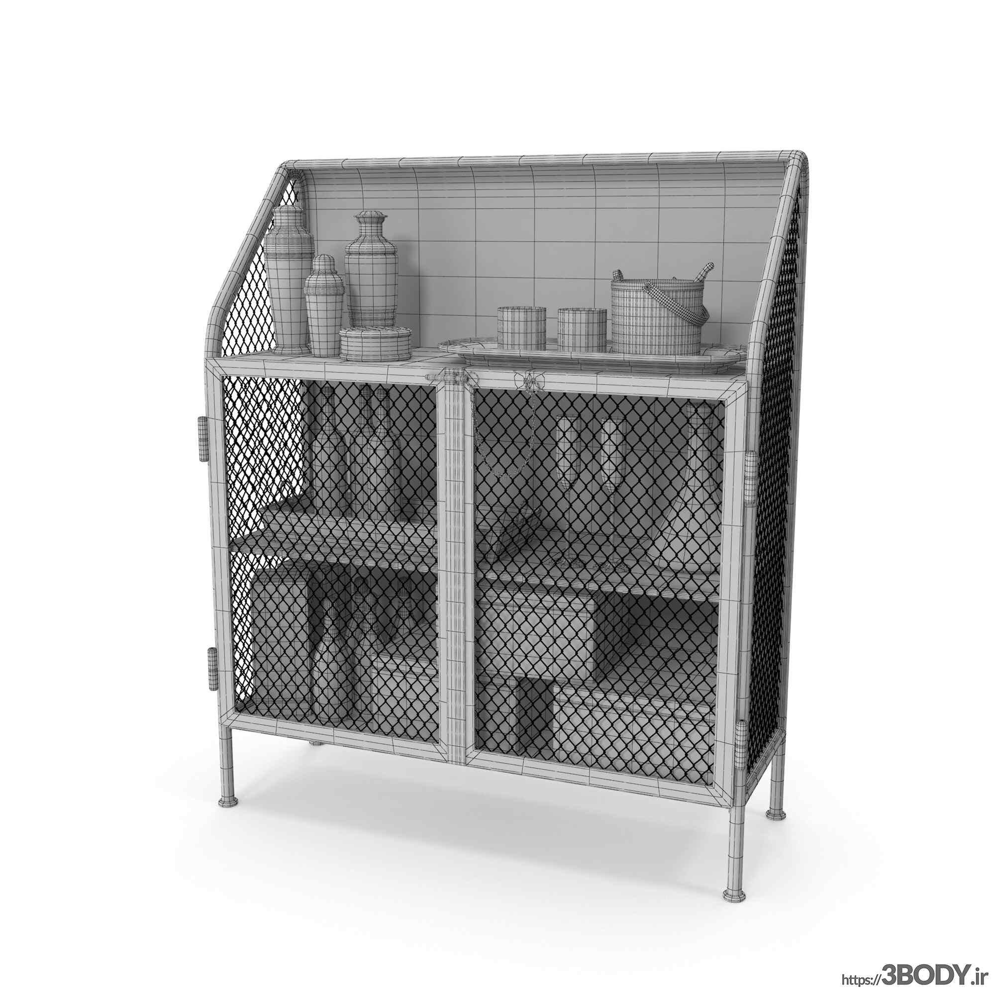 مدل سه بعدی قفسه وسایل عکس 3