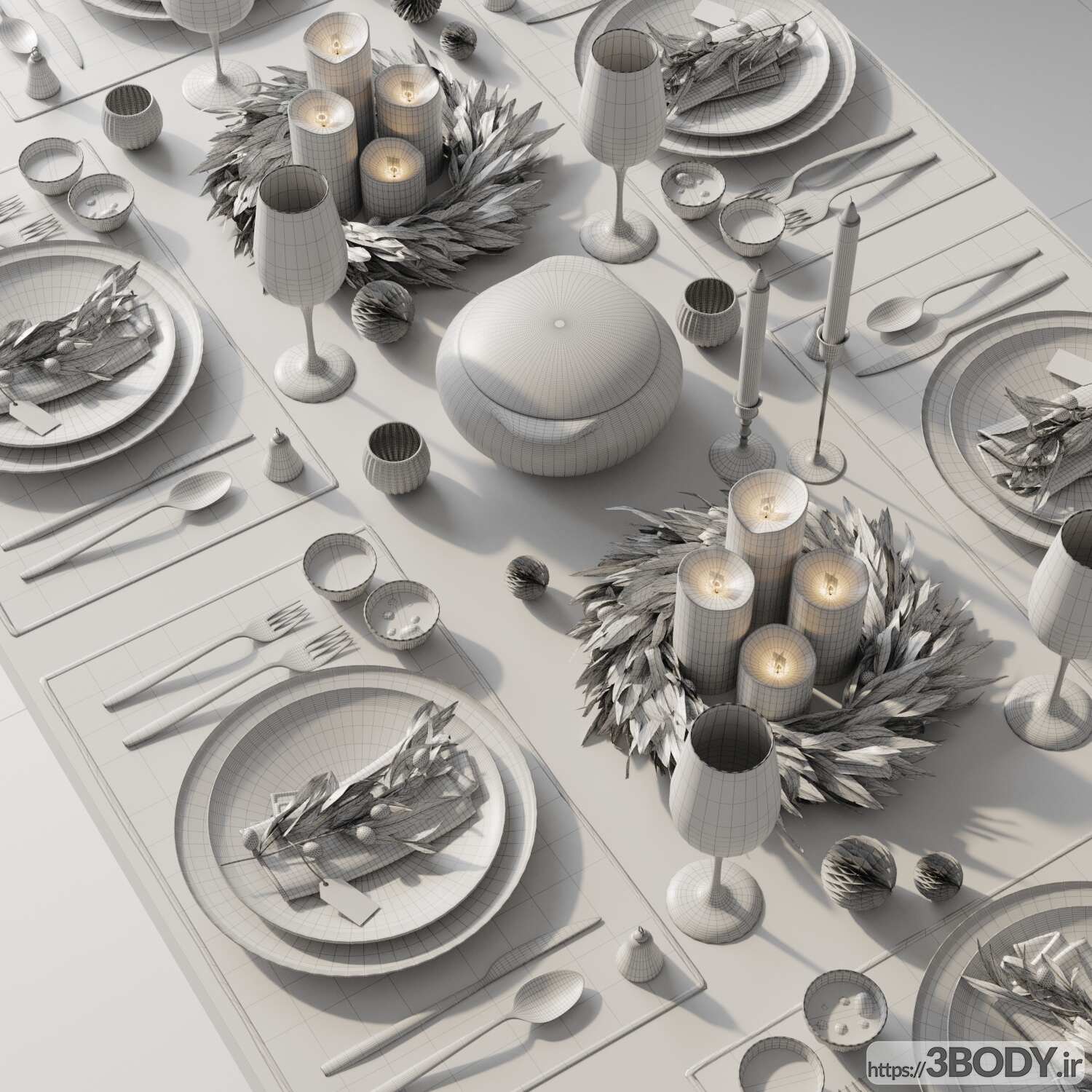 مدل سه بعدی ست میز غذا خوری عکس 2