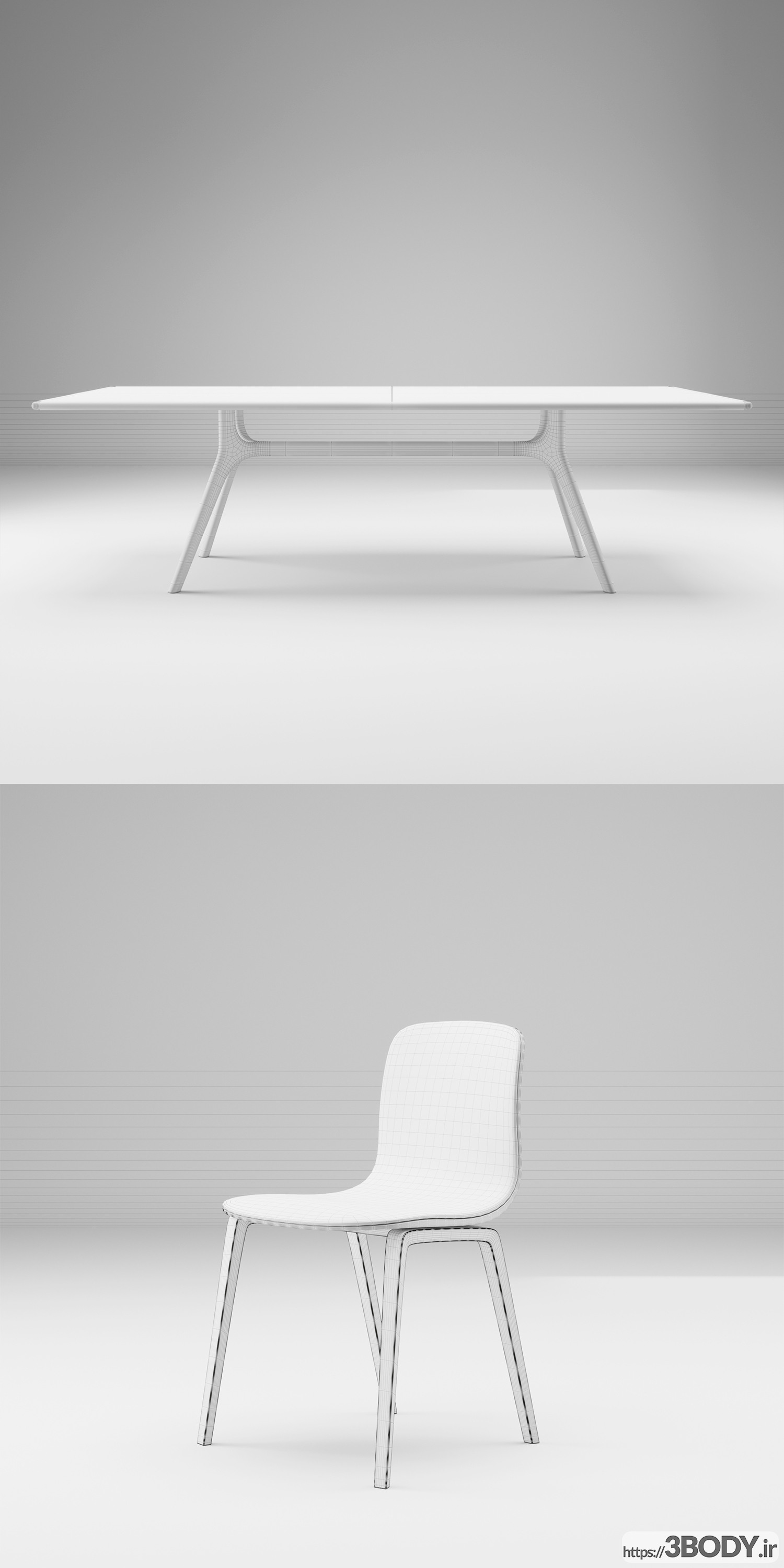 مدل ۳ بعدی ست میز و صندلی نیوا عکس 3