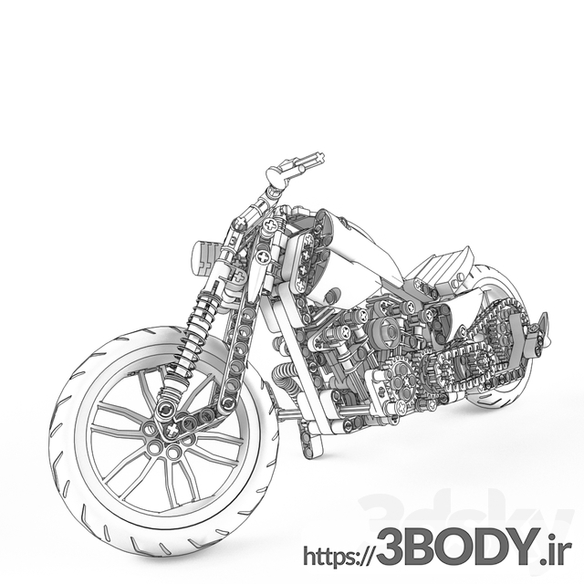 آبجکت سه بعدی موتور سیکلت لگو عکس 2