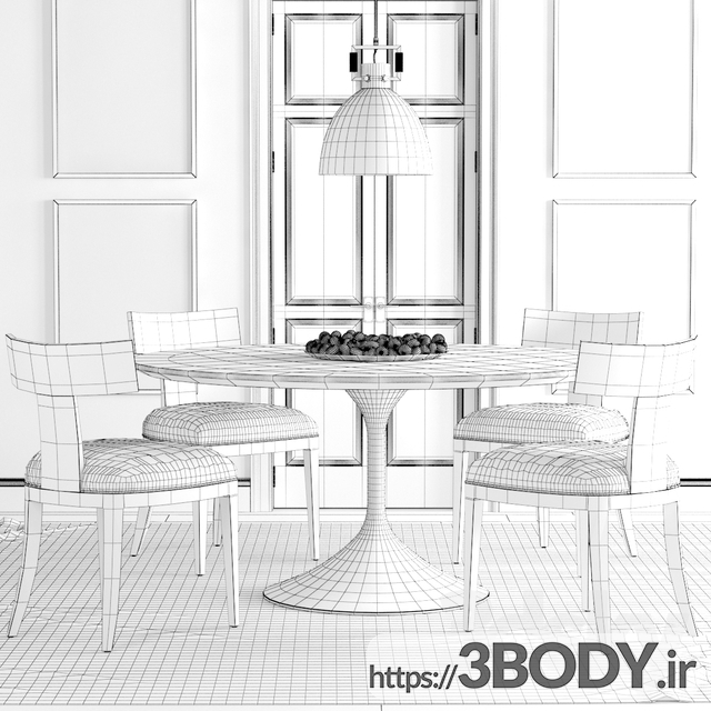 مدل سه بعدی  میز و صندلی عکس 3