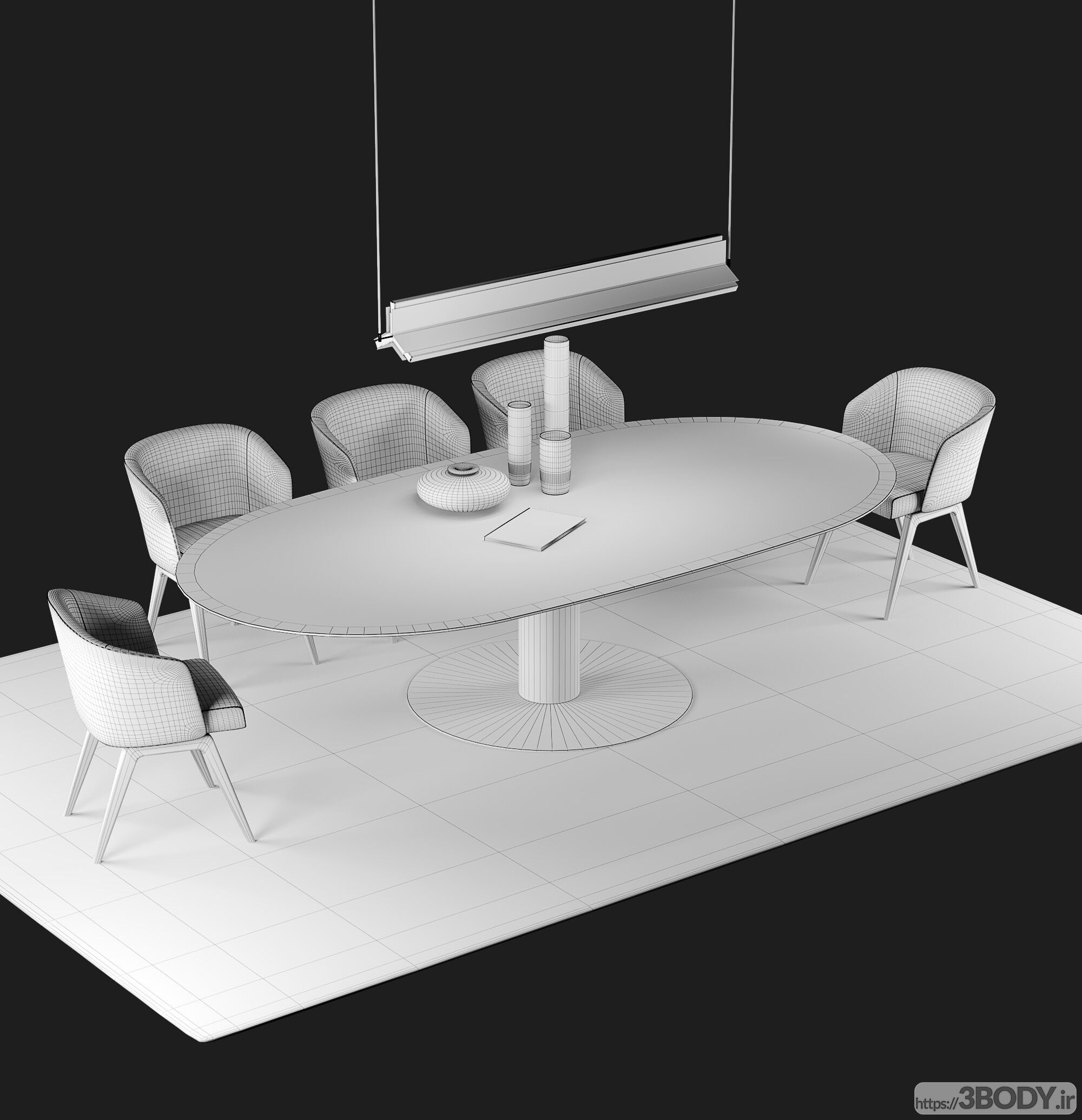 آبجکت سه بعدی ست میز و صندلی عکس 3