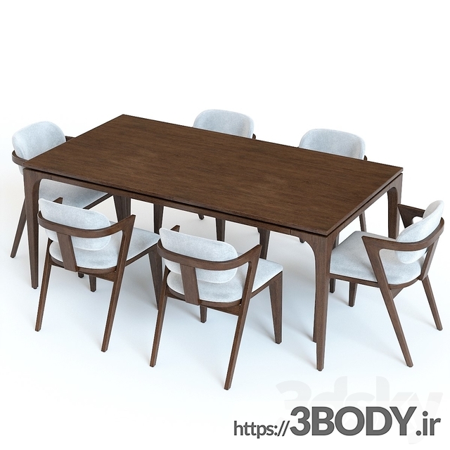 مدل سه بعدی  ست میز و صندلی عکس 2