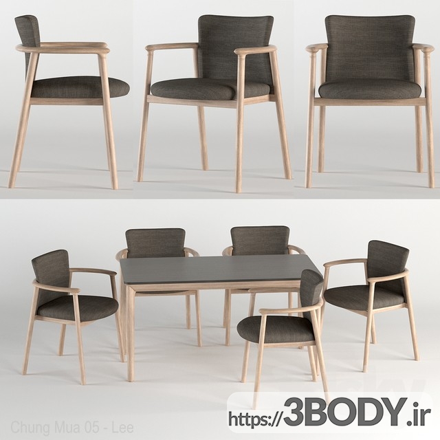 مدل سه بعدی  میز و صندلی عکس 1