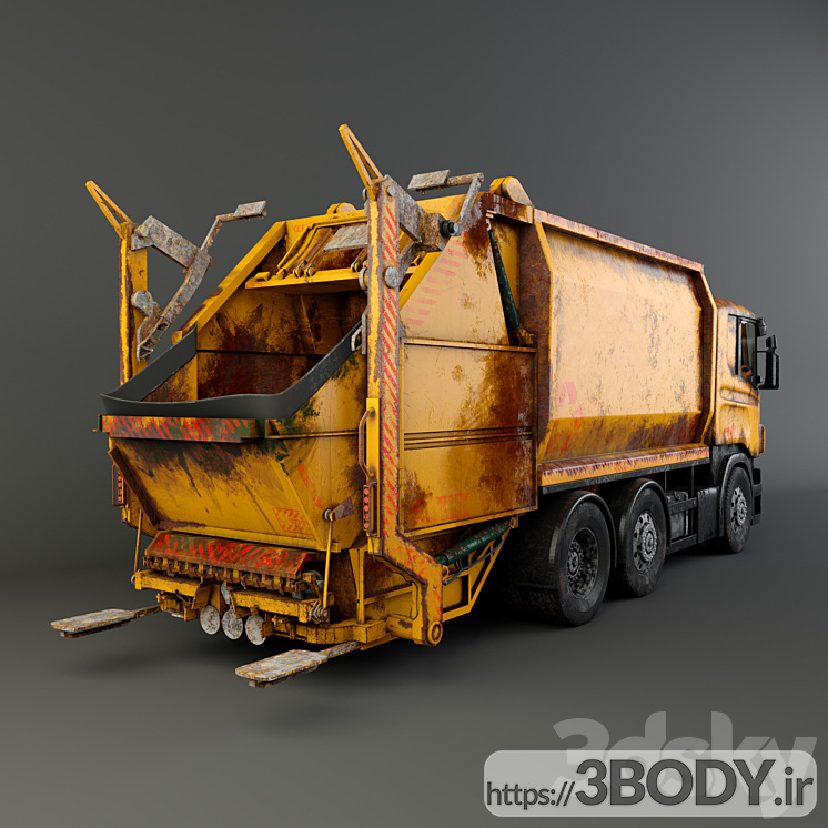 آبجکت سه بعدی کامیون زباله عکس 1