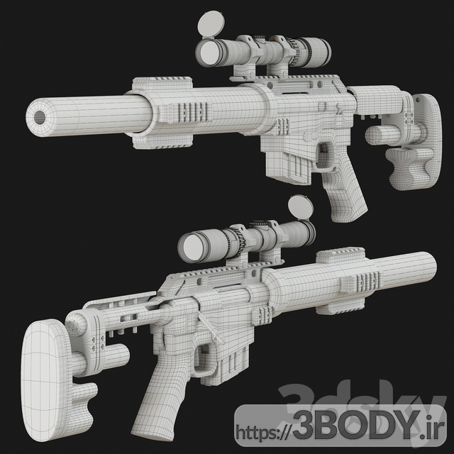 مدل سه بعدی تفنگ اتوماتیک عکس 3