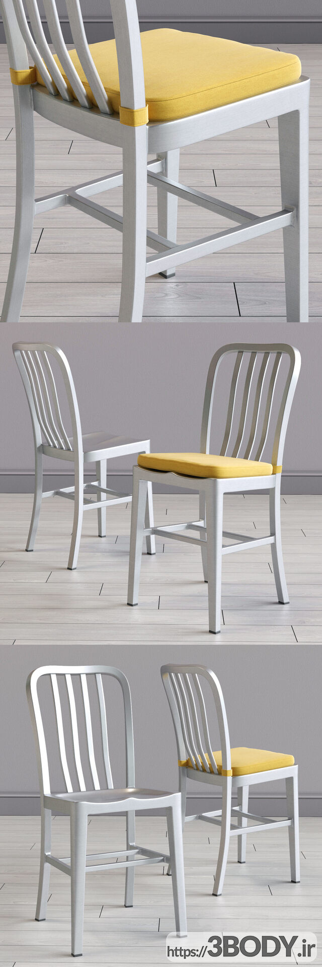 مدل سه بعدی صندلی غذاخوری دلتا و میز آوالون (Delta & Avalon) عکس 3