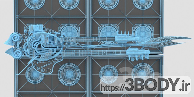 مدل سه بعدی گیتار عکس 2