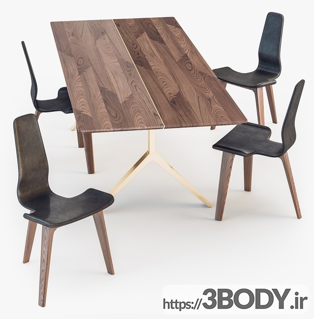 مدل سه بعدی  میز و صندلی ناهار خوری عکس 2
