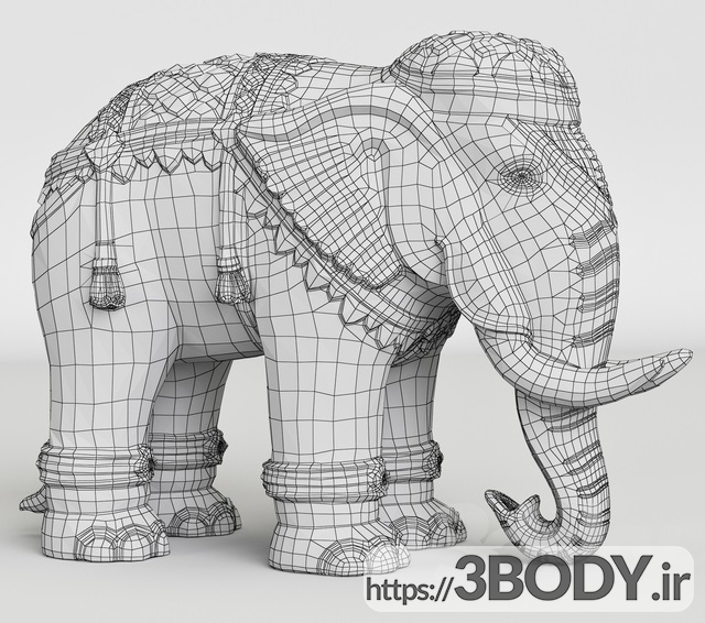 مدل سه بعدی مجسمه سنگی فیل عکس 6