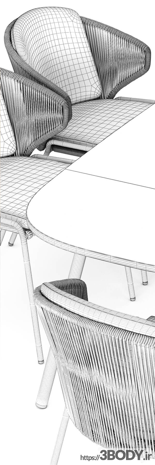 آبجکت سه بعدی ست میز و صندلی عکس 2