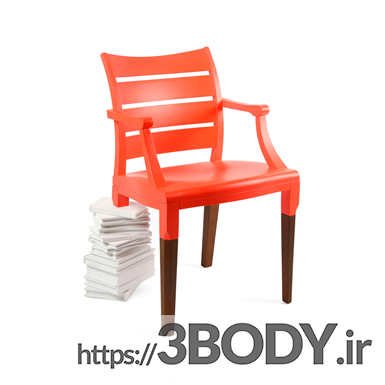آبجکت سه بعدی - صندلی یک نفره - چهار پایه عکس 1