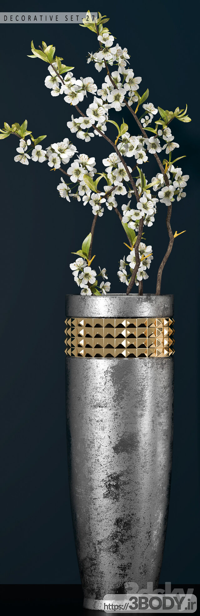 آبجکت سه بعدی ست تزئینی شکوفه ی بهاری عکس 3