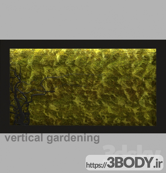 آبجکت سه بعدی گل و گیاه باغچه عمودی خزه پایدار عکس 1