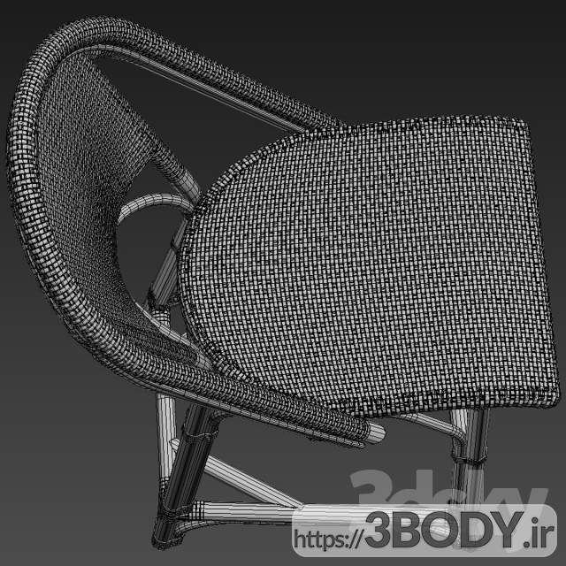 آبجکت سه بعدی صندلی پایه بلند عکس 3