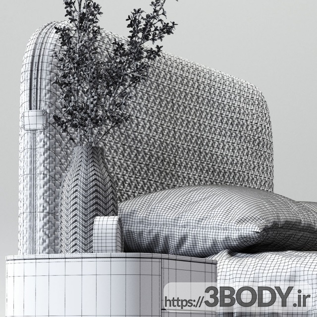 مدل سه بعدی تختخواب دو نفره عکس 4