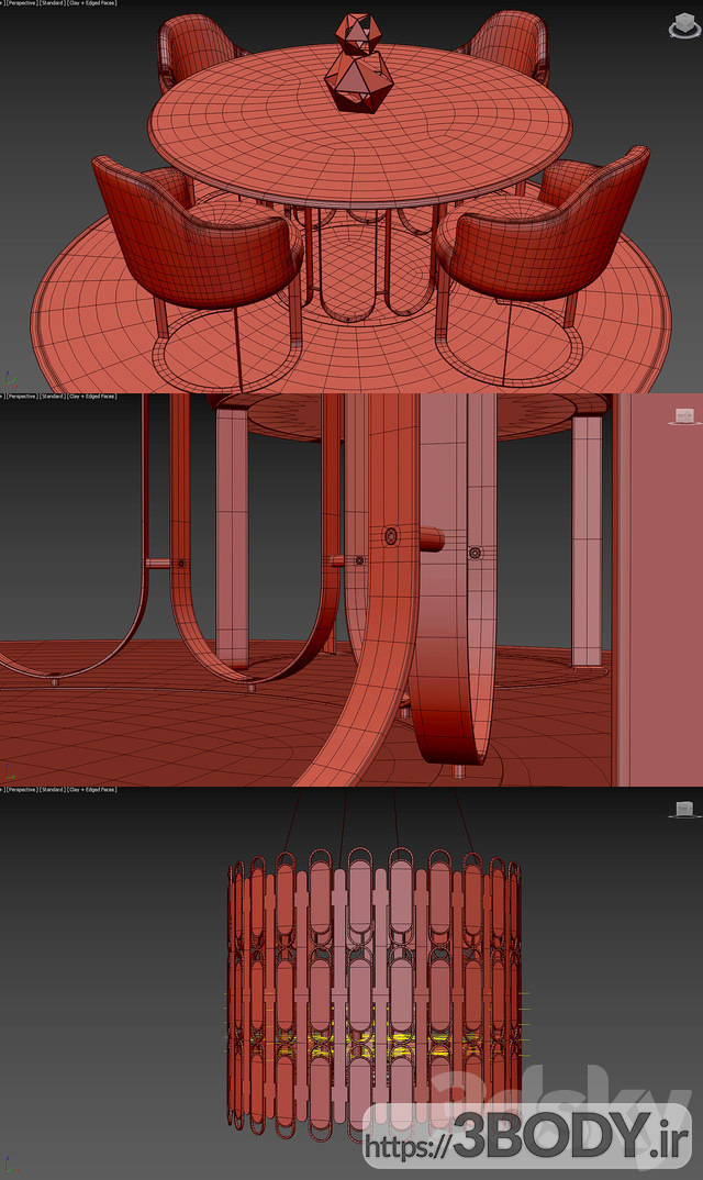آبجکت سه بعدی  ست میز و صندلی عکس 3