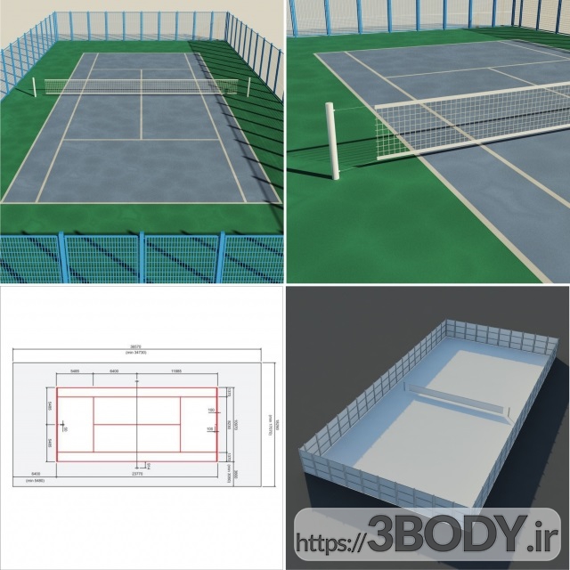 آبجکت سه بعدی مجموعه زمین بازی ورزشی عکس 2