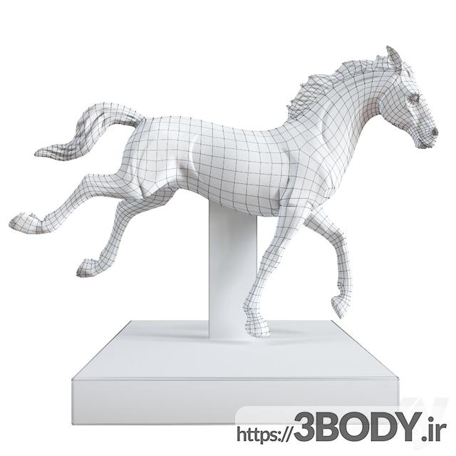مدل سه بعدی مجسمه اسب عکس 3