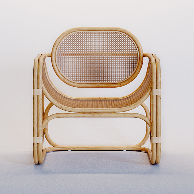 آبجکت سه بعدی صندلی چوبی سالن عکس 2