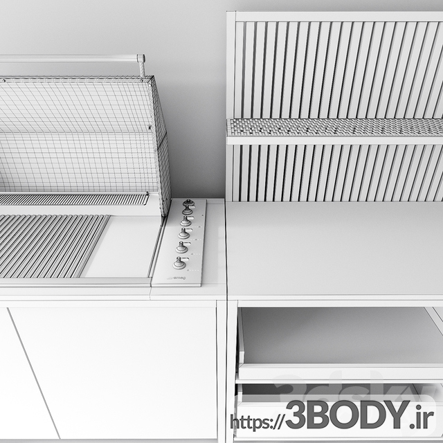 مدل سه بعدی ست کباب پز آشپزخانه Kaufmann برای فضای باز عکس 2