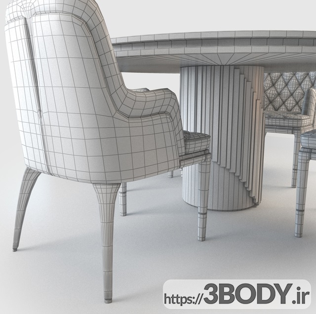 مدل سه بعدی صندلی چارلا و میز Littus عکس 3