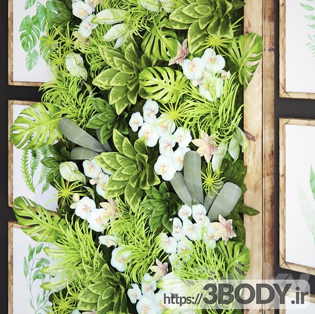 مدل سه بعدی گل و گیاه دیوار سبز عکس 3