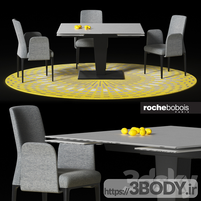 مدل ۳ بعدی میز و صندلی ناهار خوری اوزیریس عکس 1