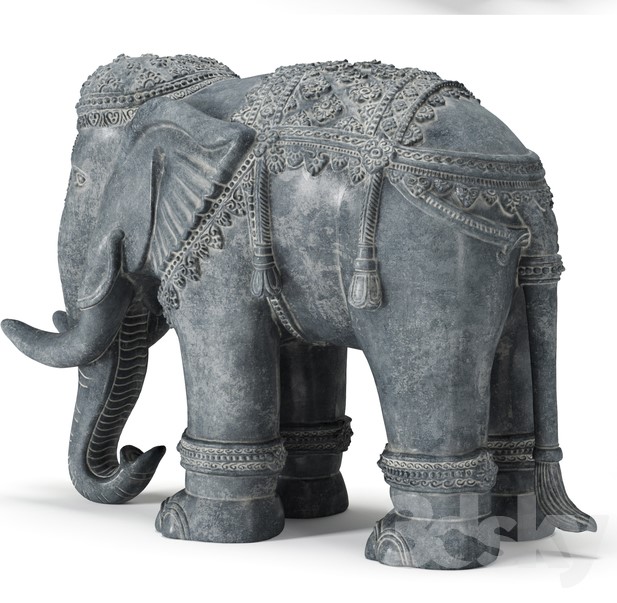 مدل سه بعدی مجسمه فیل عکس 2