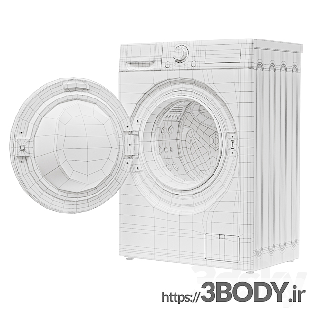 آبجکت سه بعدی ماشین لباسشویی عکس 4
