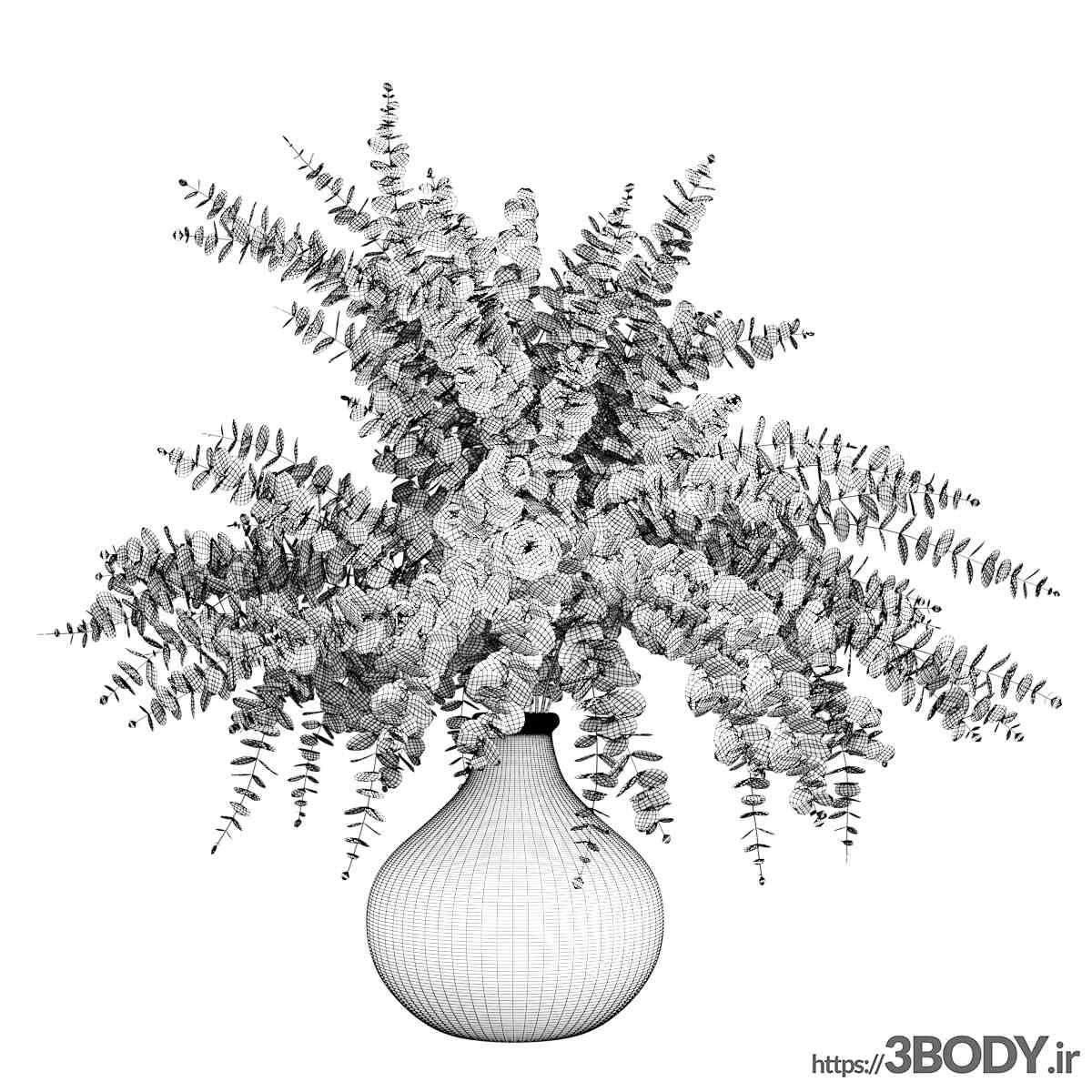 آبجکت سه بعدی گلدان اکالیپتوس سینره عکس 3