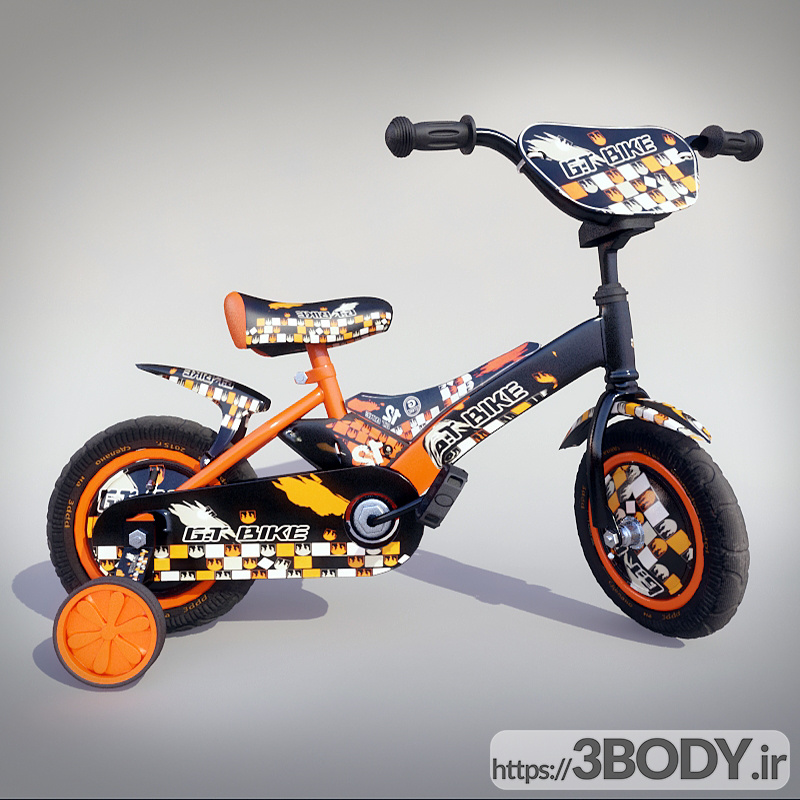 ابجکت ۳ بعدی دوچرخه کودک عکس 1