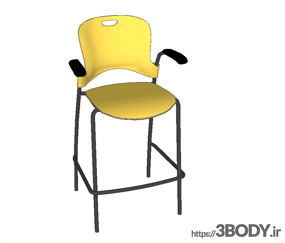 مدل سه بعدی اسکچاپ - صندلی پایه بلند عکس 1