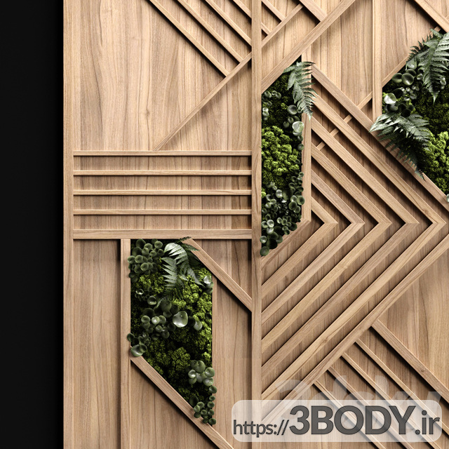 آبجکت سه بعدی پنل های چوبی عکس 3