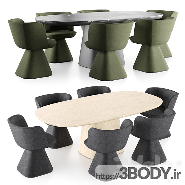 آبجکت سه بعدی میز و صندلی عکس 4